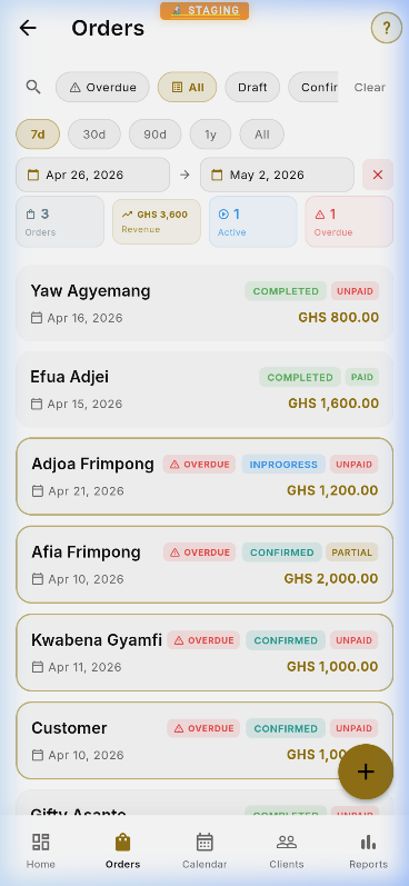 Order list