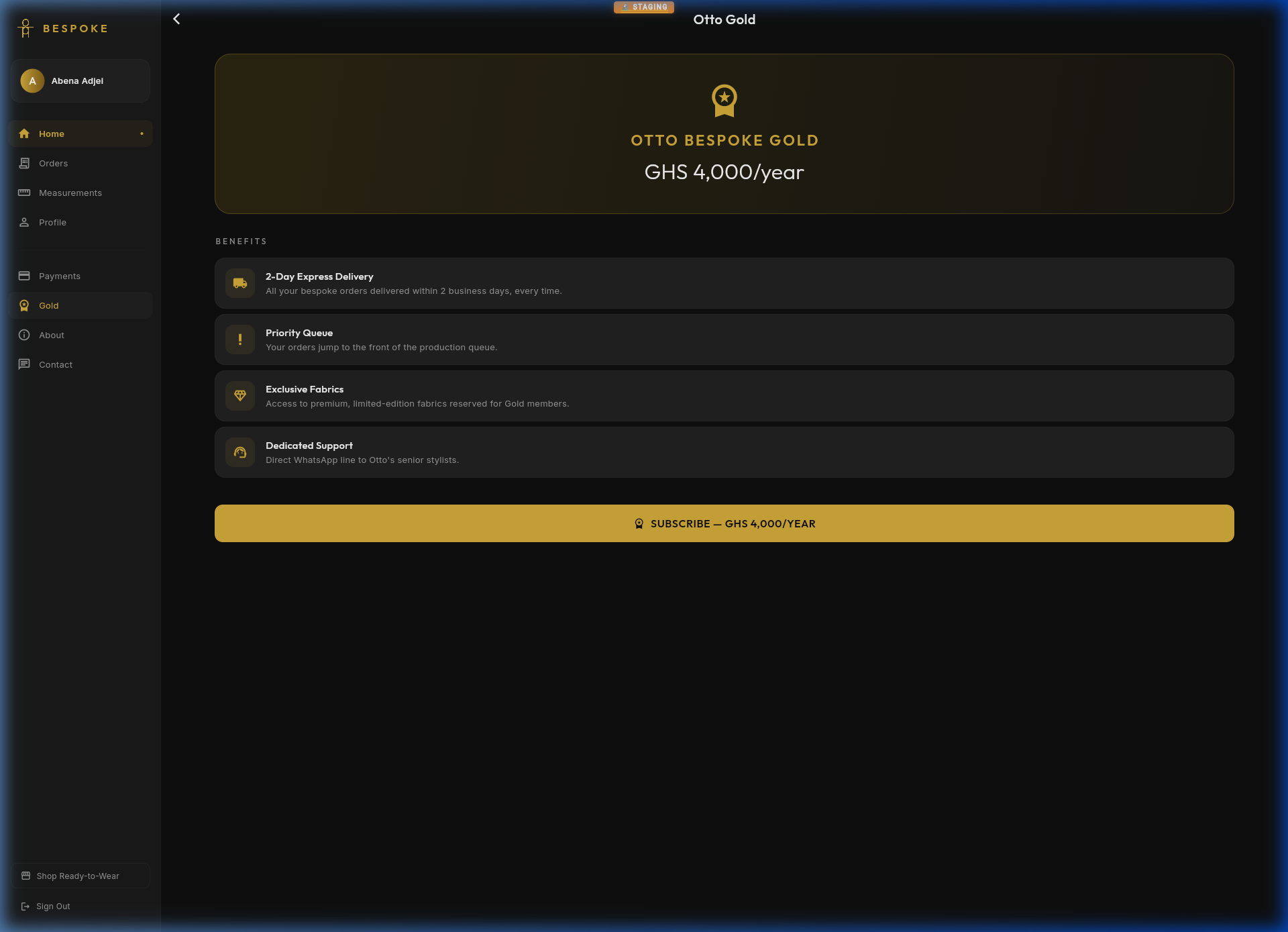 Gold membership